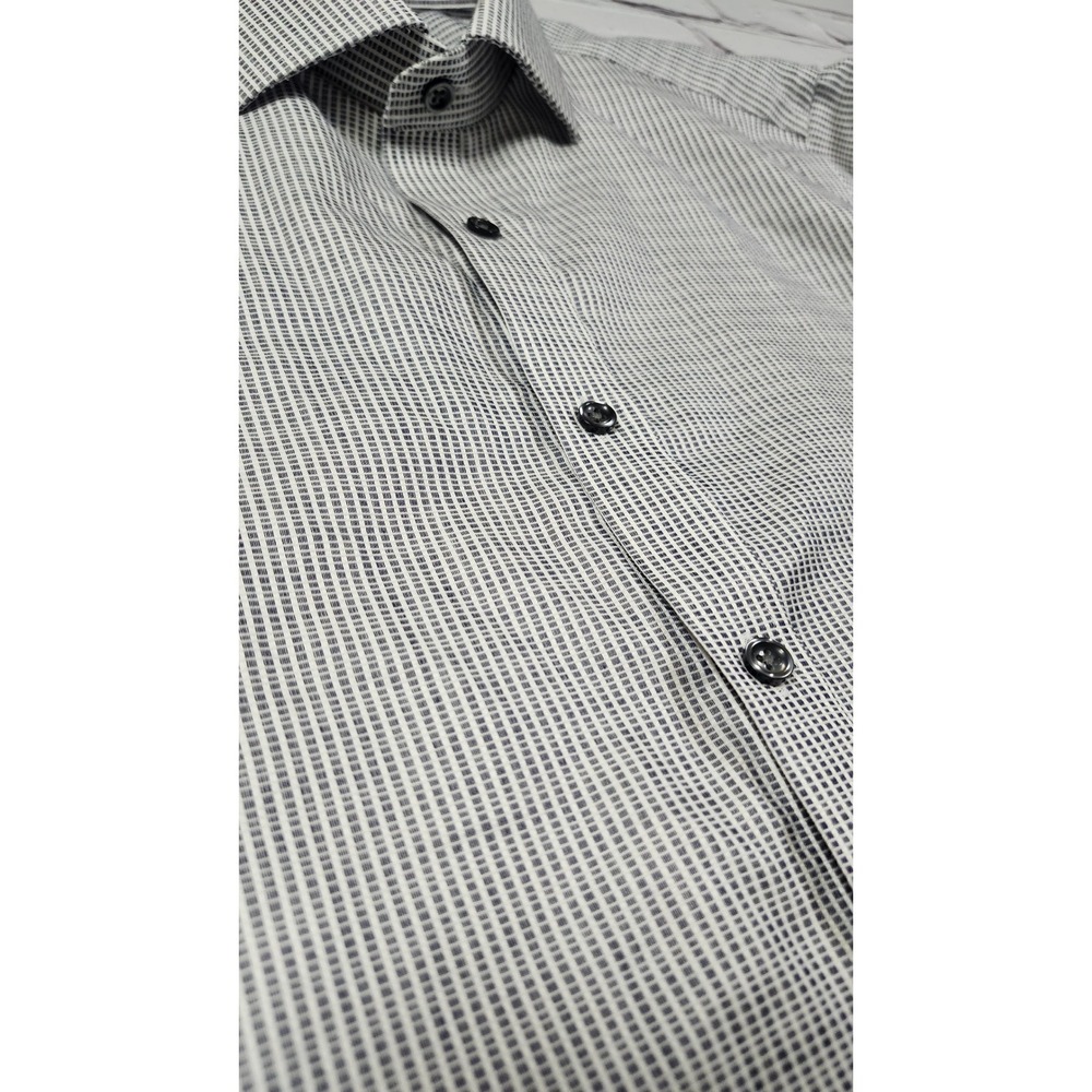 Twillory Safe Cotton Mens 16.5 34/35 Tailored Fit Non-Iron Dress Shirt Blue - Picture 3 of 9